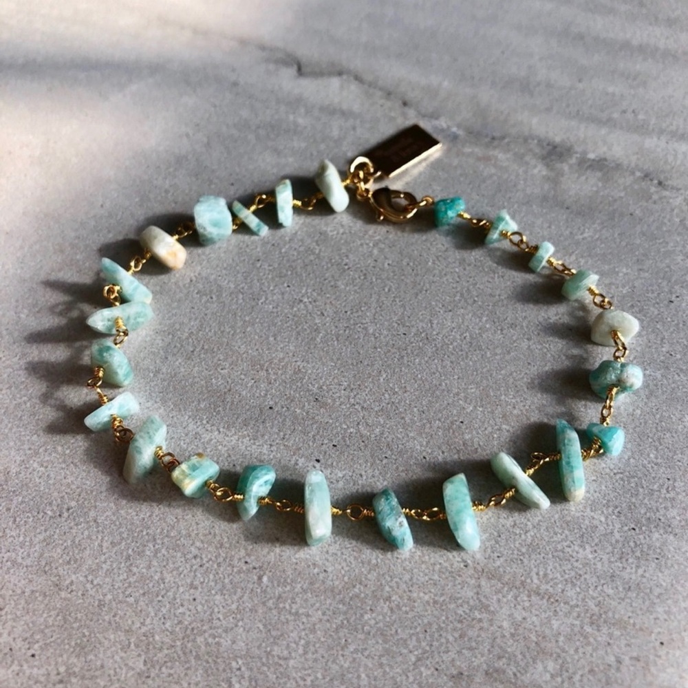 Handmade Amazonite‎ rosary chain bracelet